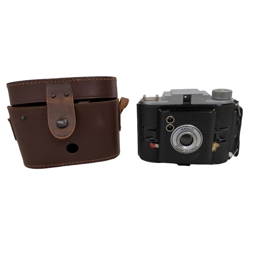 Vintage Ansco Flash Clipper Camera With Case Made‎ In USA Photography